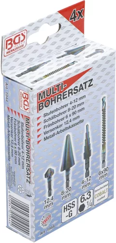 BGS technic 4 részes HSS-G multi fúrókészlet, kobalt bevonatú (BGS 1944)