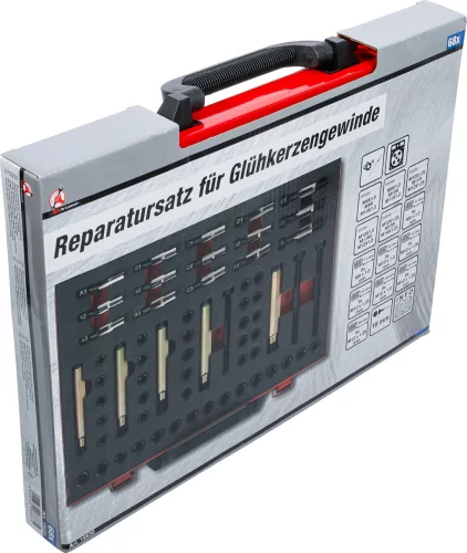 BGS technic Izzítógyertya menetjavító készlet M8–M12 menetekhez, 68 részes (BGS 19535)