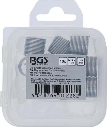 BGS technic Menetjavító betét, 10 darab, M14x1.25 (BGS 1959-6)