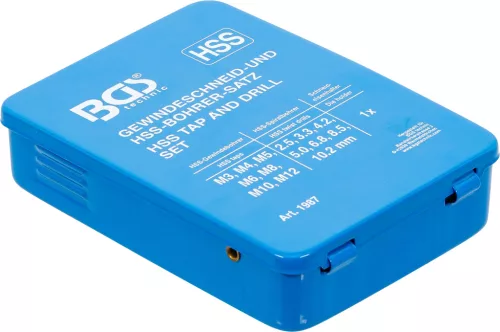 BGS technic HSS fúró és menetfúró készlet, M3- M12 (BGS 1987)