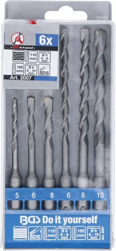 BGS DIY 6 részes SDS PLUS kőzetfúró készlet, karbid hegyű (BGS 2007)