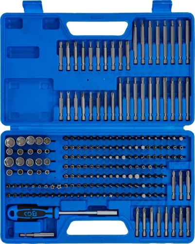 BGS Technic Univerzális és biztonsági bitkészlet 1/4” befogással, 25–75 mm, 208 részes (BGS 20103)