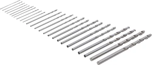 BGS technic HSS mini fúrószár készlet precíziós fúráshoz, 0,5–3 mm, 25 részes (BGS 2023)