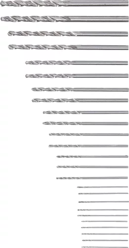 BGS technic HSS mini fúrószár készlet precíziós fúráshoz, 0,5–3 mm, 25 részes (BGS 2023)