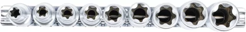BGS technic 9 részes E-típusú hosszított dugókulcs készlet E10-E24, 1/2" (BGS 2026)