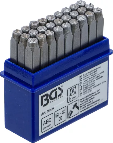 BGS technic Betűbeütő készlet, 3mm (BGS 2030)