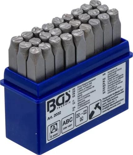 BGS technic Betűbeütő készlet, 5mm (BGS 2032)