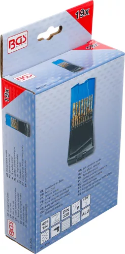 BGS technic 19 részes Titán bevonatú, HSS-G fúrószár készlet, 1-10 mm (BGS 2040)