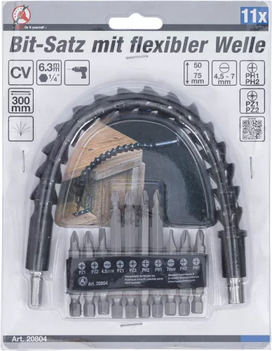 BGS DIY 11 részes bitkészlet flexibilis szárral (BGS 20804)