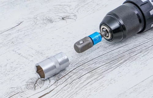 BGS DIY Adapterkészlet fúrógépekhez | színes | Külső hatszögletű kulcsnyílású hajtás 6,3 mm (1/4") | 6,3 mm (1/4"), 10 mm (3/8"), 12,5 mm (1/2"), Belső hatszögletű 6,3 mm (1/4") | 4 darabos (20814)
