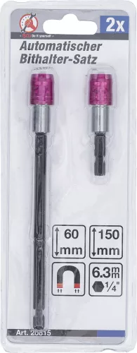 BGS DIY Automatikus bit-tartó készlet | Belső hatszög 6,3 mm (1/4") | 60 / 150 mm | 2 db. (BGS 20815)