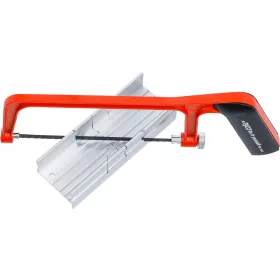   BGS DIY Alumínium fémfűrész keret, 145 mm-es fűrészlappal, gérládával (BGS 2082)