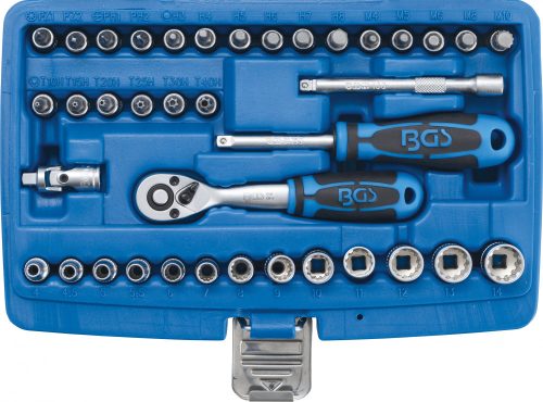 BGS technic 39 részes "Gear Lock" dugókulcs készlet 1/4" (BGS 2151)