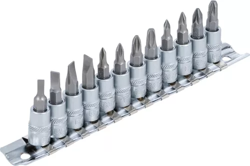 BGS technic 12 részes bitfej készlet, 1/4", PZ, PH, lapos fejek (BGS 2163)