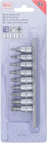 BGS technic 9 részes Torx készlet 1/4" befogás, T10-T50-ig (BGS 2164)