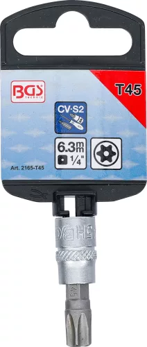 BGS technic 1/4" biztonsági Torx (fúrt) bitfej, T45 (BGS 2165-T45)