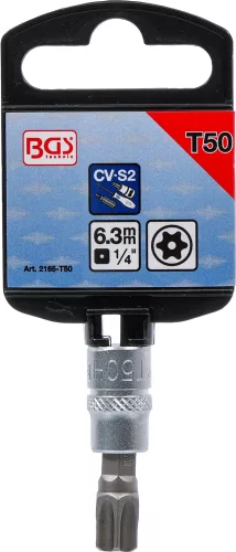 BGS technic 1/4" biztonsági Torx (fúrt) bitfej, T50 (BGS 2165-T50)