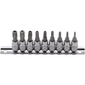   BGS technic 9 részes biztonsági Torx (fúrt) bitfej készlet, 1/4", T10-T50-ig (BGS 2165)