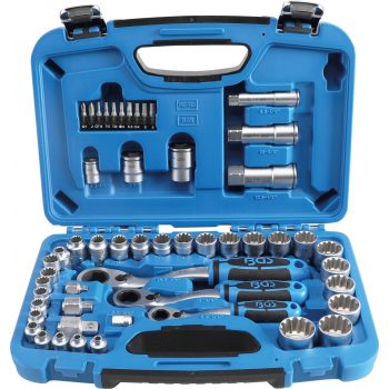   BGS technic 52 részes Gear Lock Go-Thru (mindkét végén nyitott) dugókulcs készlet, 4.5 - 25 mm (BGS 2181)