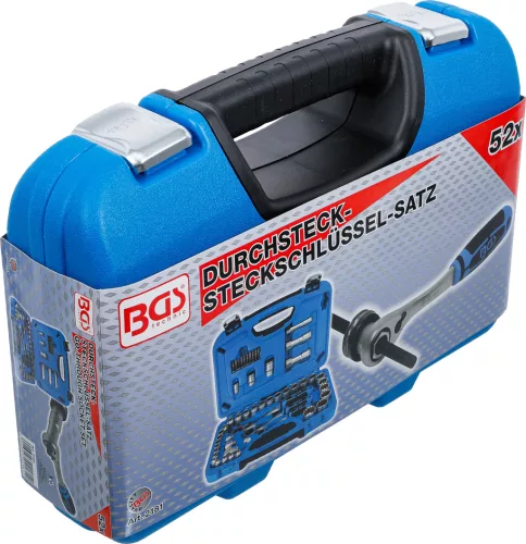 BGS technic Átmenő racsnis dugókulcs készlet Gear Lock, 4,5–25 mm, 52 részes (BGS 2181)