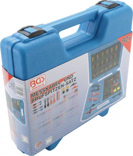 BGS technic Autóvillamossági mérőkábel- és mérőcsúcs készlet multiméterhez, 4 mm, 92 részes (BGS 2186)