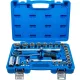 BGS technic Dugókulcs készlet colos hatszög fejekkel, 1/2”, 3/8”–1-1/4”, 27 részes, 90 fogú racsnival (BGS 2216)