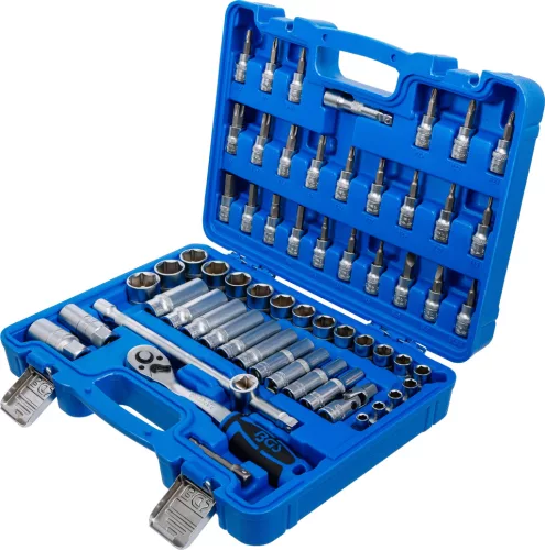 BGS technic Dugókulcs készlet hatszög fejekkel, 3/8”, 6–24 mm, 61 részes, 72 fogú racsnival (BGS 2218)
