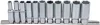 BGS technic Dugókulcsfej készlet hosszú hatszög fejekkel, 3/8”, 8–19 mm, 11 részes (BGS 2222)