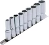 BGS technic Dugókulcsfej készlet hosszú Pro Torque hatszög fejekkel, 1/2”, 10–24 mm, 9 részes (BGS 2223)