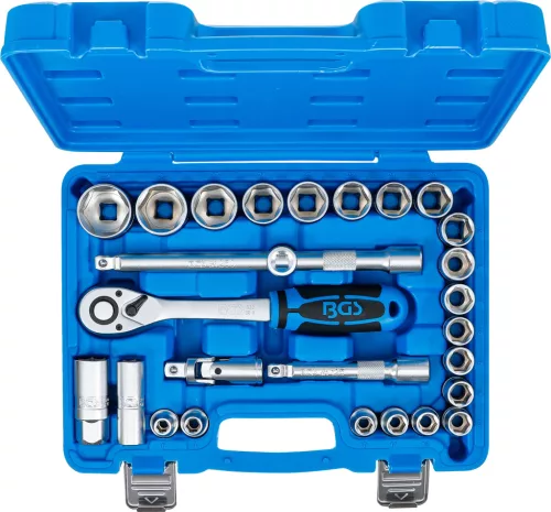 BGS technic Dugókulcs készlet Pro Torque hatszög profillal, 1/2”, 8–32 mm, 27 részes (BGS 2224)