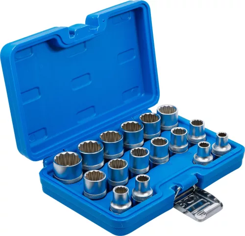 BGS technic Dugókulcsfej készlet tizenkétlapú fejekkel, 1/2”, 8–24 mm, 16 részes (BGS 2226)
