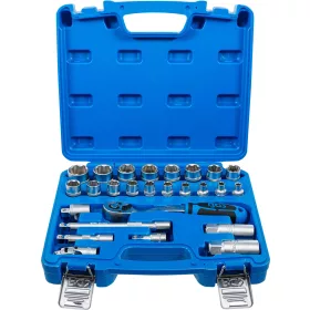   BGS technic Dugókulcs készlet Super Lock profillal, 3/8”, 6–24 mm, 26 részes, 90 fogú racsnival (BGS 2227)