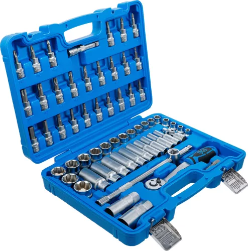 BGS technic Dugókulcs készlet Super Lock profillal, 3/8”, 6–24 mm, 61 részes, 90 fogú racsnival (BGS 2229)