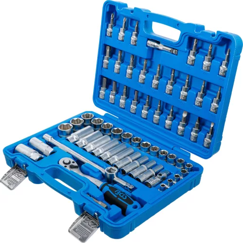 BGS technic Dugókulcs készlet Super Lock profillal, 3/8”, 6–24 mm, 61 részes, 90 fogú racsnival (BGS 2229)