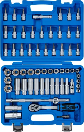 BGS technic Dugókulcs készlet Super Lock profillal, 3/8”, 6–24 mm, 61 részes, 90 fogú racsnival (BGS 2229)