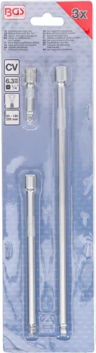 BGS technic Billenő dugókulcs-hosszabbító készlet 1/4”, 50–250 mm, 3 részes (BGS 2233)