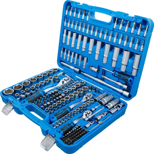 BGS technic Dugókulcs készlet colos hatszög fejekkel, 1/4”–3/8”–1/2”, 192 részes, króm-vanádium acél (BGS 2245)