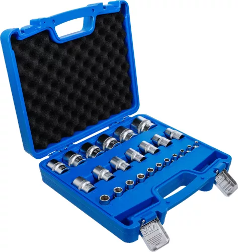BGS technic Dugókulcsfej készlet colos hatszög fejekkel, 1/4”–1/2”, 5/32”–1-1/4”, 24 részes (BGS 2246)