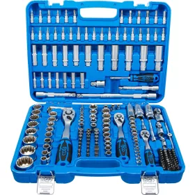   BGS technic Dugókulcs- és bitkészlet Gear Lock univerzális profillal, 1/4”, 3/8” és 1/2”, 192 részes, CrV acél (BGS 2247)