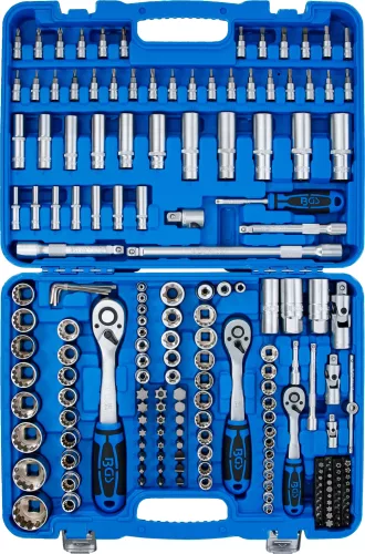 BGS technic Dugókulcs- és bitkészlet Gear Lock univerzális profillal, 1/4”, 3/8” és 1/2”, 192 részes, CrV acél (BGS 2247)