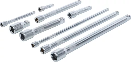 BGS technic Billenő dugókulcs-hosszabbító készlet 1/4”–3/8”–1/2”, 50–250 mm, 9 részes (BGS 2253)