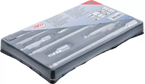 BGS technic Billenő dugókulcs-hosszabbító készlet 1/4”–3/8”–1/2”, 50–250 mm, 9 részes (BGS 2253)