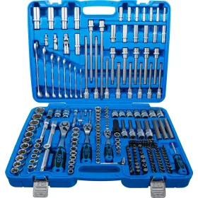   BGS technic Dugókulcs készlet hatszög profillal, 1/4”–3/8”–1/2”, 214 részes, króm-vanádium acél (BGS 2259)
