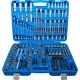 BGS technic Dugókulcs készlet hatszög profillal, 1/4”–3/8”–1/2”, 214 részes, króm-vanádium acél (BGS 2259)
