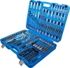 BGS technic Dugókulcs készlet hatszög profillal, 1/4”–3/8”–1/2”, 214 részes, króm-vanádium acél (BGS 2259)