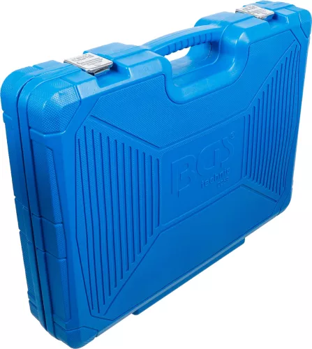 BGS technic Dugókulcs készlet hatszög profillal, 1/4”–3/8”–1/2”, 214 részes, króm-vanádium acél (BGS 2259)