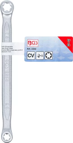 BGS technic E-profilú csillagkulcs E6xE8, egyenes kivitel (BGS 2260)