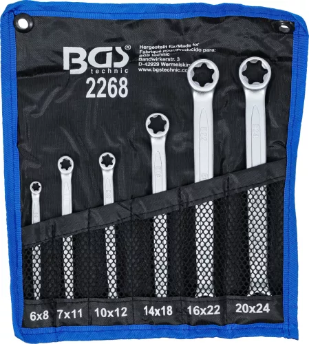 BGS technic Csillagkulcs készlet E-profillal, egyenes, E6–E24, 6 részes (BGS 2268)