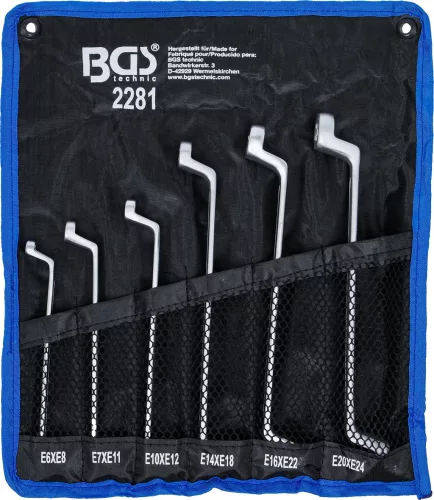 BGS technic Csillagkulcs készlet E-profillal, hajlított, E6–E24, 6 részes (BGS 2281)