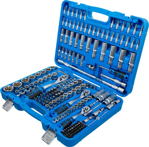 BGS technic Dugókulcs- és bitkészlet Super Lock profillal, 1/4”, 3/8” és 1/2”, 192 részes, CrV acél (BGS 2292)